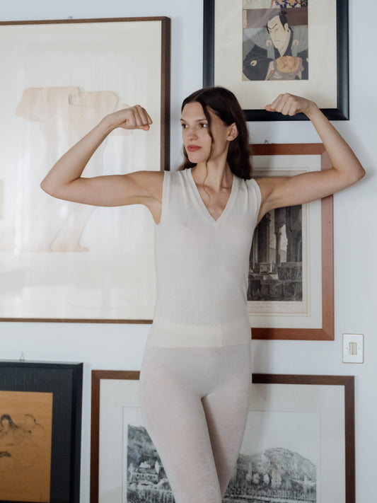 Pure Cashmere V-Neck Tank Top