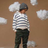 100% Baby Alpaca Cable Hat for Kids - Botanical Green