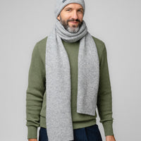 Natural Baby Alpaca and Merino Wool Light Fisherman's Rib Scarf