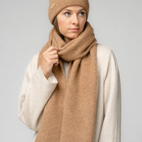 Natural Baby Alpaca and Merino Wool Light Fisherman's Rib Scarf