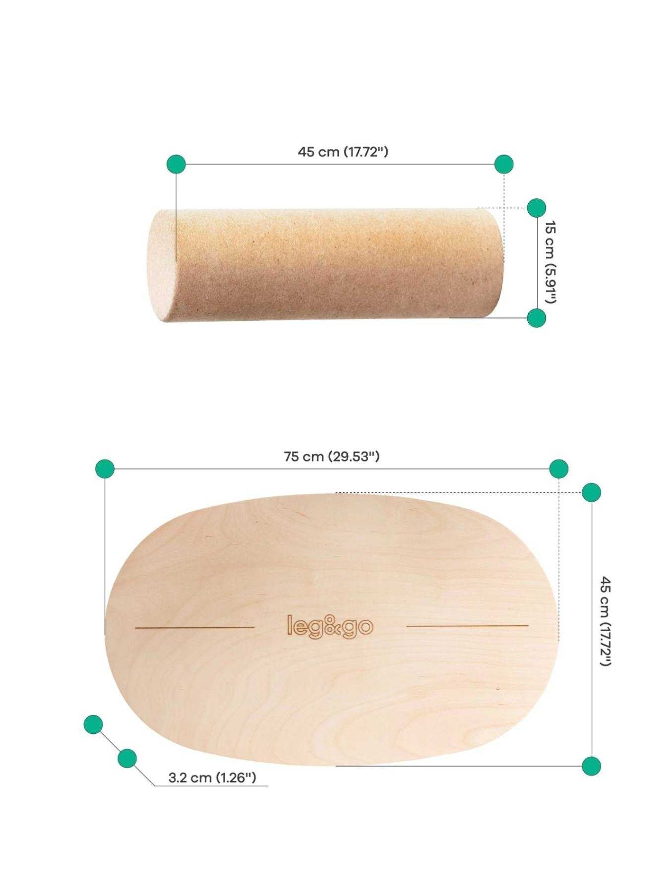 Round Balance Board With Exercise Roll - Side Logo