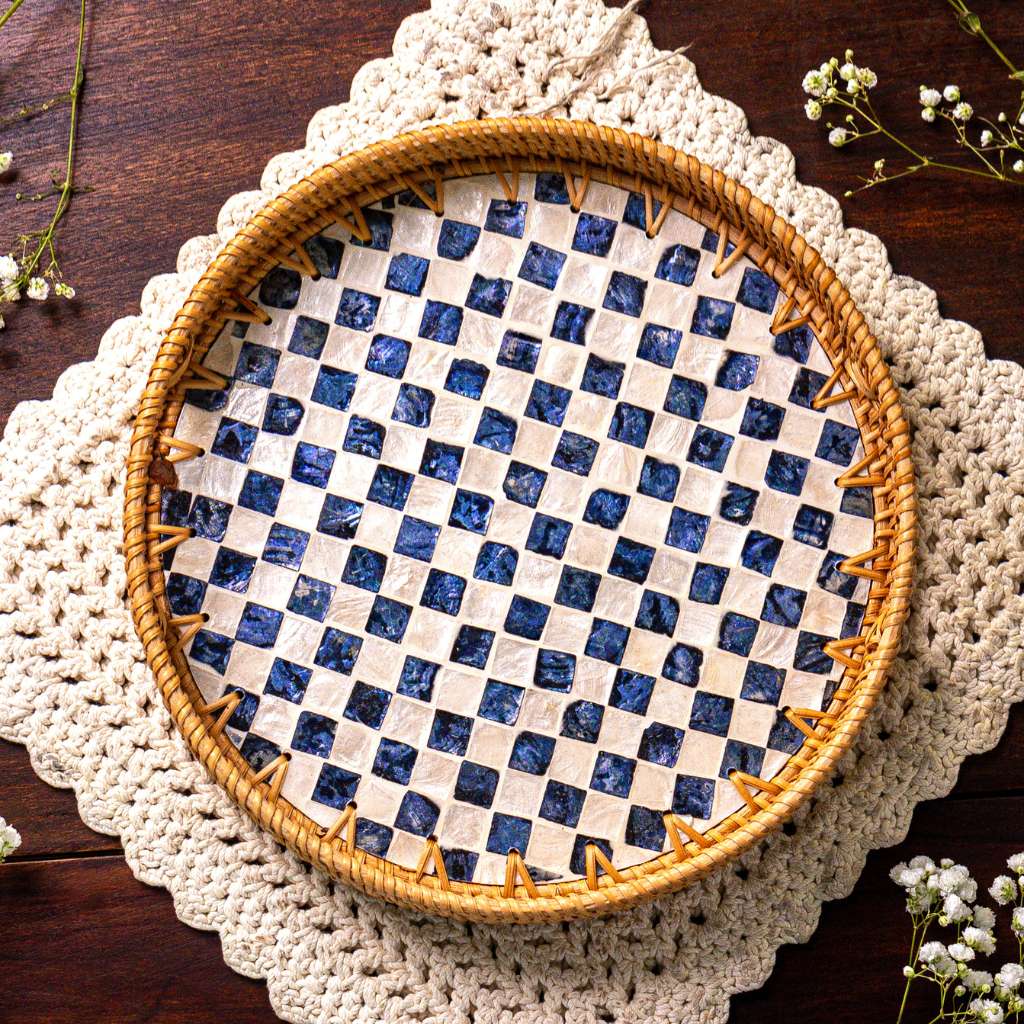 Rattan Trays • Mother of Pearl • Drift (Multiple Sizes)-0