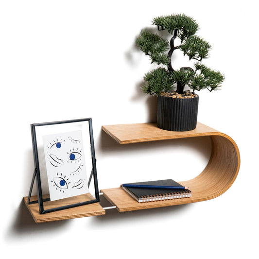 Floating Wooden Wall Shelf - Luno