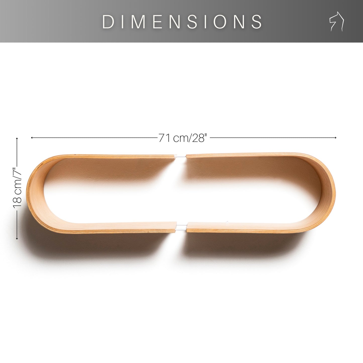 Floating Wooden Wall Shelf - Oval