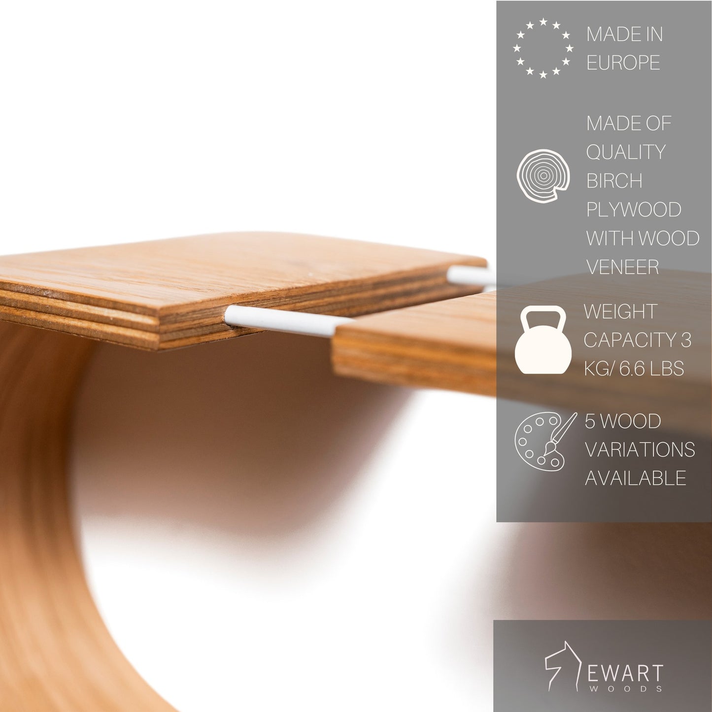 Floating Wooden Wall Shelf - Oval