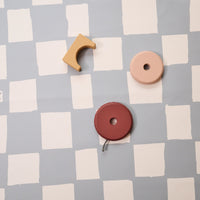 Kids Mealtime Floor Mat, Non-Slip & Waterproof - Chess Azure