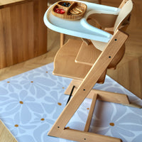 Kids Mealtime Floor Mat, Non-Slip & Waterproof - Daisy Lavender