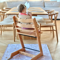 Kids Mealtime Floor Mat, Non-Slip & Waterproof - Daisy Lavender