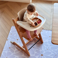 Kids Mealtime Floor Mat, Non-Slip & Waterproof - Daisy Lavender