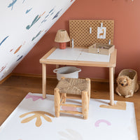 Kids Mealtime Floor Mat, Non-Slip & Waterproof - Organic Beach
