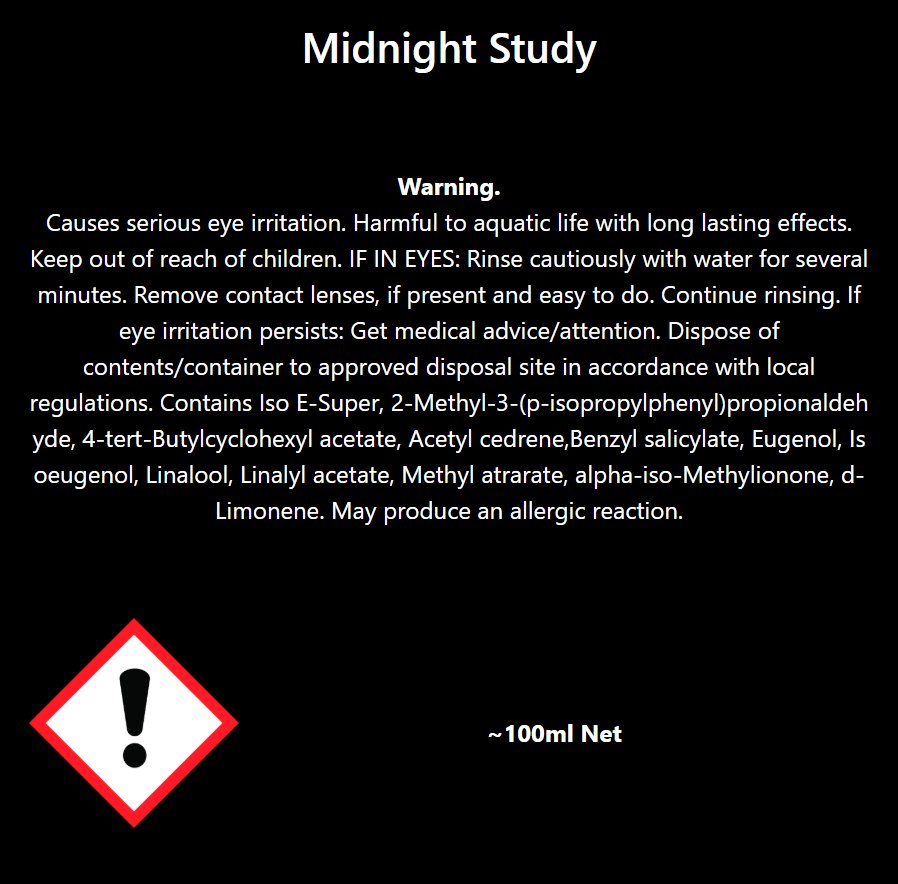 Midnight Study Reed Diffuser