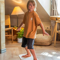 Rectangular Balance Board With Exercise Roll - Side Logo