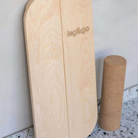 Rectangular Balance Board With Exercise Roll - Side Logo