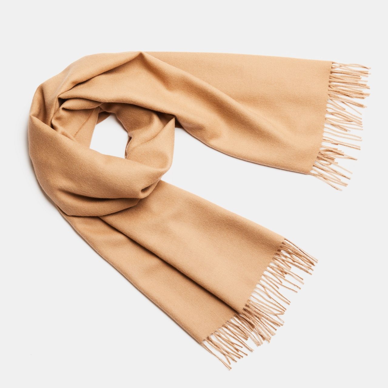 Natural Baby Alpaca Maxi-Scarf with Fringes