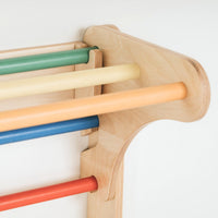 Pikler Triangle Climber with Swedish Wall Add-On (Ages 6m–7y) - Rainbow