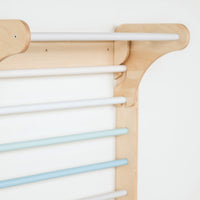 Pikler Triangle Climber with Swedish Wall Add-On (Ages 6m–7y) - Pastel