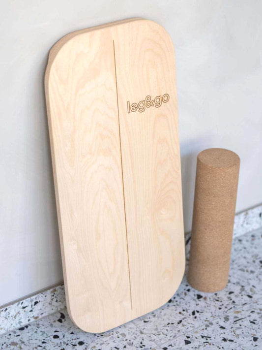 Rectangular Balance Board With Exercise Roll - Side Logo
