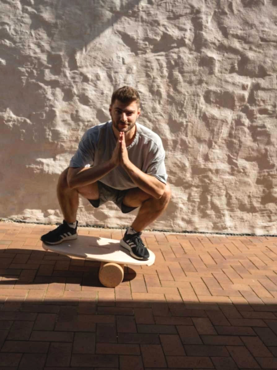 Round Balance Board With Exercise Roll - Centered Logo