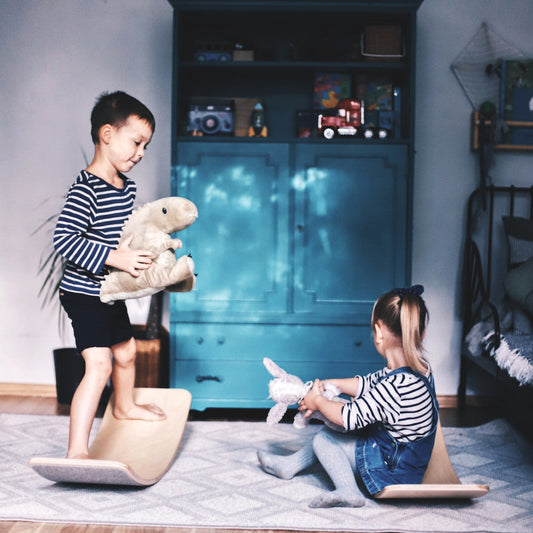 Wooden Balance Board With Grey Felt