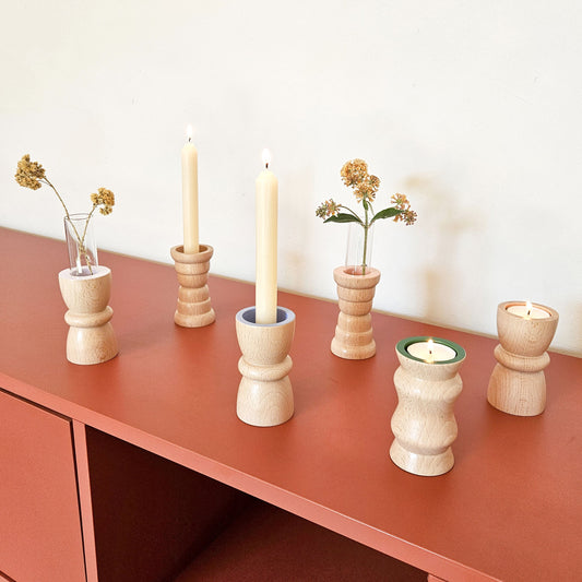 Vira 3 in 1 - Pure Wood III - Candle Holder / Tea Light Holder / Vase-0