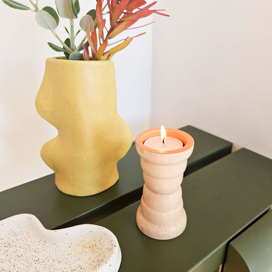 Vira 3 in 1 - Orange Finish - Candle Holder / Tea Light Holder / Vase 1