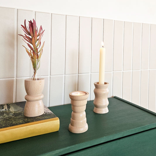 Vira 3 in 1 - Pure Wood II - Candle Holder / Tea Light Holder / Vase-0