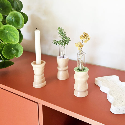 Vira 3 in 1 - Green Finish - Candle Holder / Tea Light Holder / Vase-0